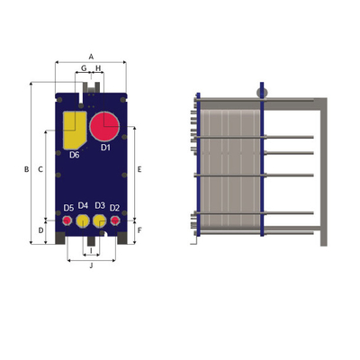 Exchanger de calor de la placa del evaporador para el secador de aire del compresor refrigerado