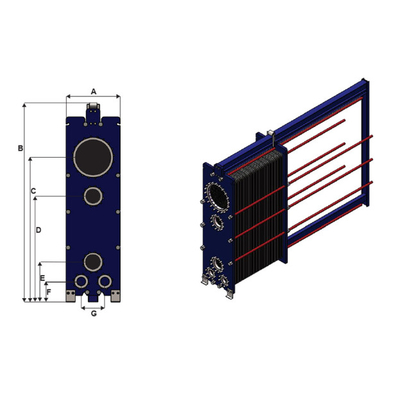 Exchanger de calor de placa de condensador de acero inoxidable OEM para mar