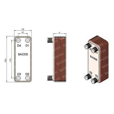 Exchanger de calor de placa de soldadura refrigerada para secador de aire