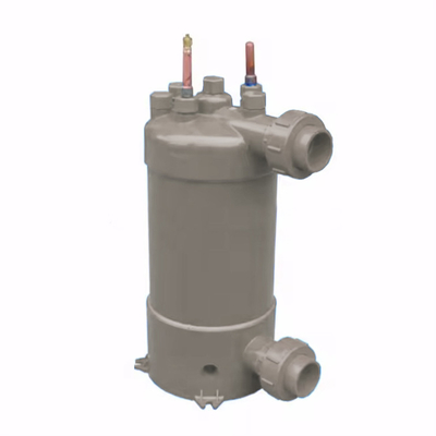 Intercambiador de calor tubular de titanio con cáscara y tubo de PVC para aplicaciones de calefacción y refrigeración