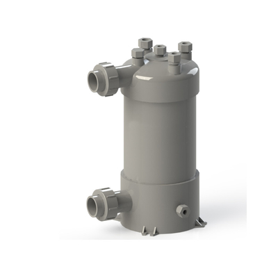 Intercambiador de calor de PVC duradero con tubo de titanio y cáscara de PVC para diversas aplicaciones industriales