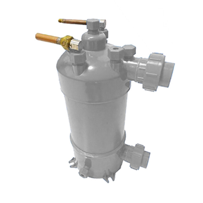 Intercambiador de calor en forma de cáscara de PVC de titanio para sistemas de agua de mar de alto flujo para bomba de calor de piscina